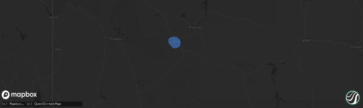 Hail map in Lander, WY on July 20, 2024