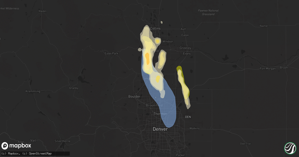 Hail map in Longmont, CO on July 20, 2024
