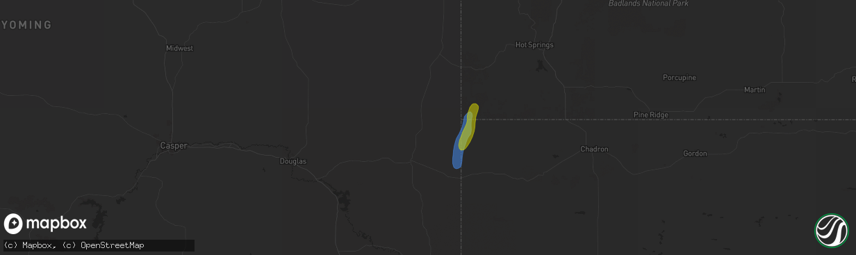 Hail map in Lusk, WY on July 20, 2024