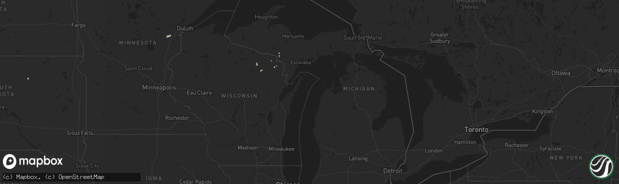 Hail map in Michigan on July 20, 2024