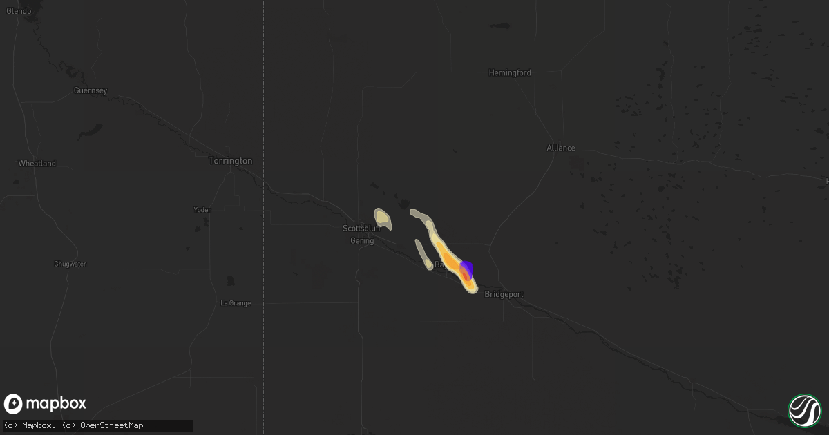 Hail map in Minatare, NE on July 20, 2024