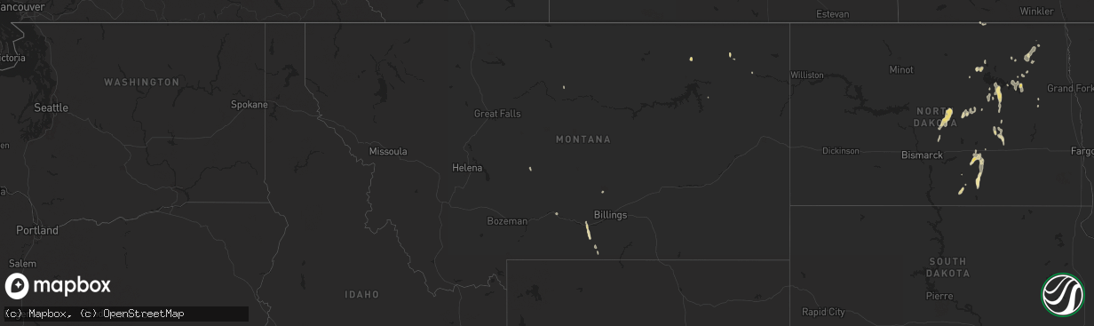 Hail map in Montana on July 20, 2024