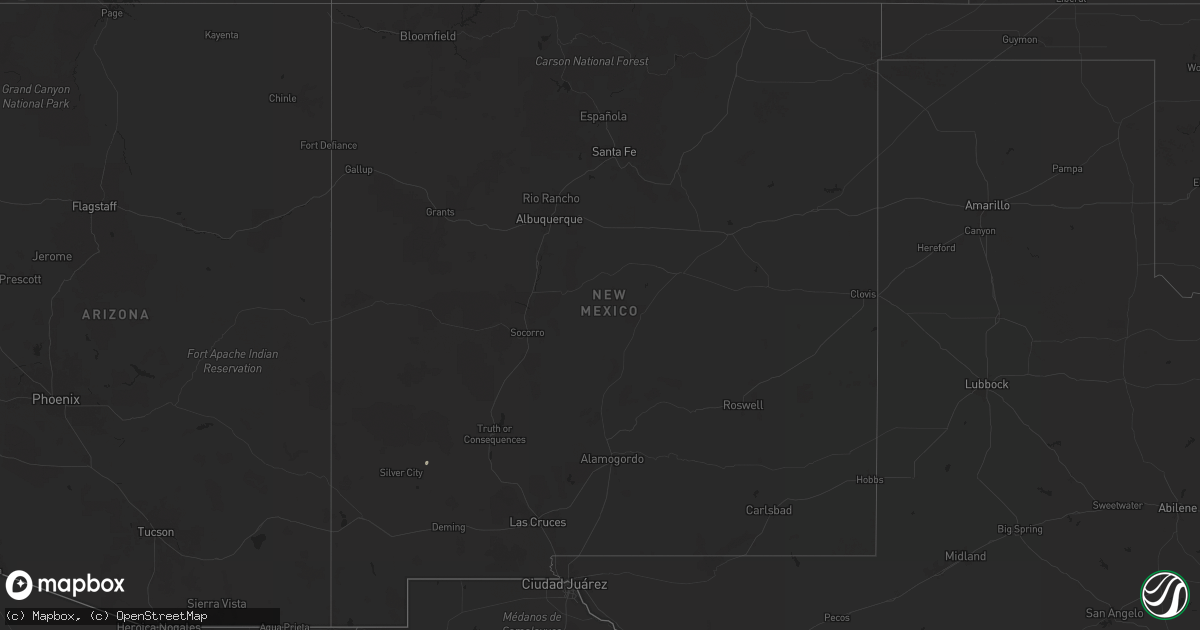 Hail map in New Mexico on July 20, 2024
