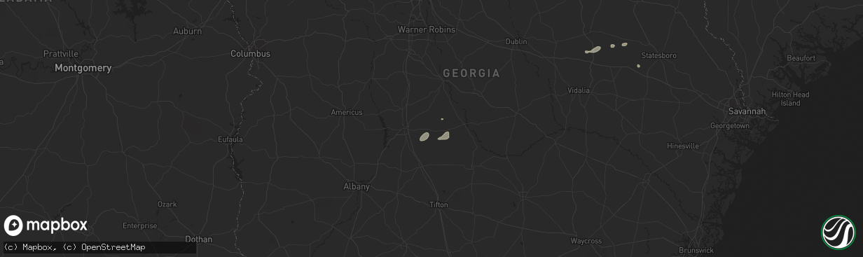 Hail map in Pitts, GA on July 20, 2024