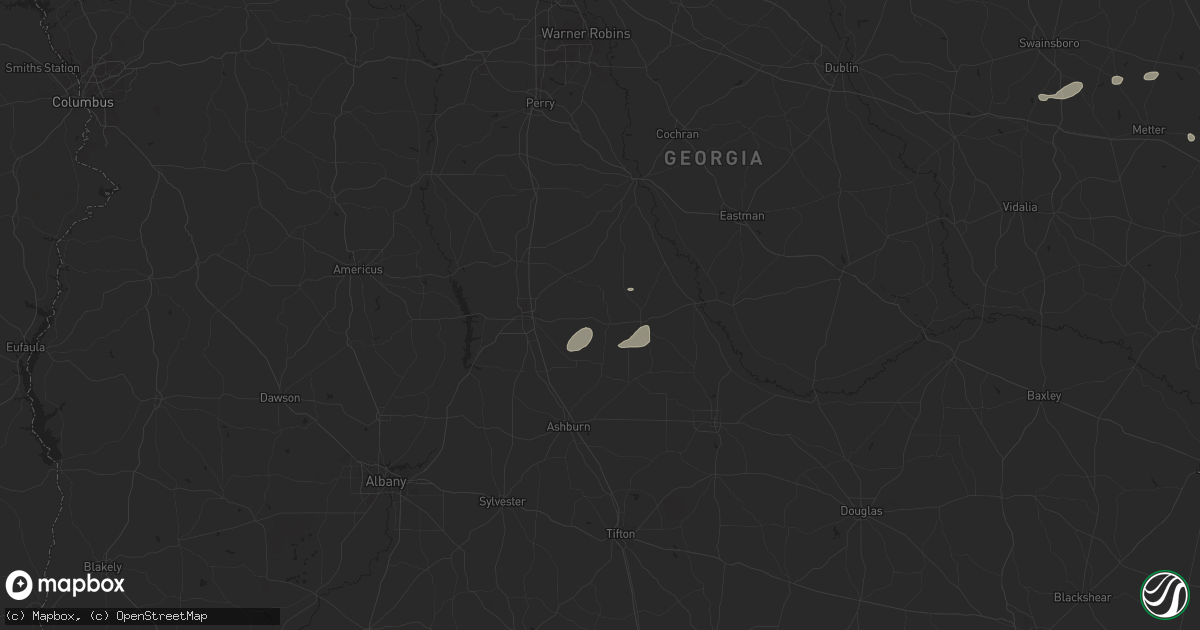 Hail map in Pitts, GA on July 20, 2024
