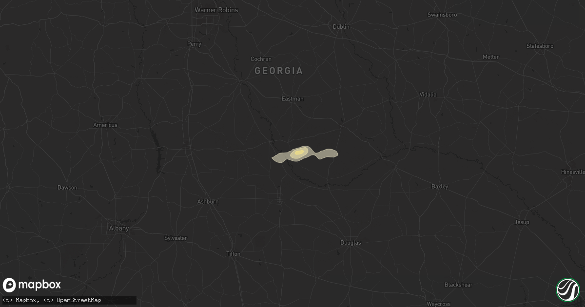 Hail map in Rhine, GA on July 20, 2024