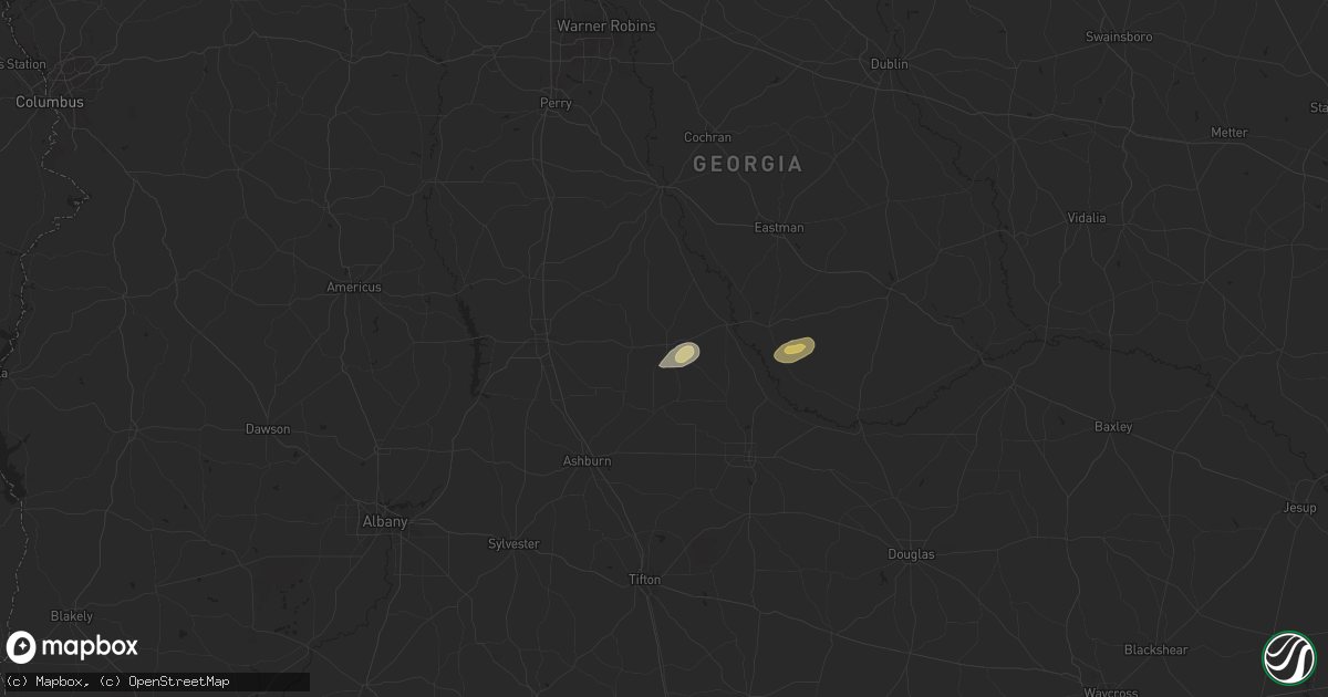 Hail map in Rochelle, GA on July 20, 2024