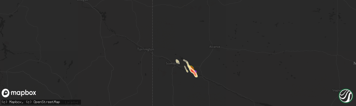 Hail map in Scottsbluff, NE on July 20, 2024