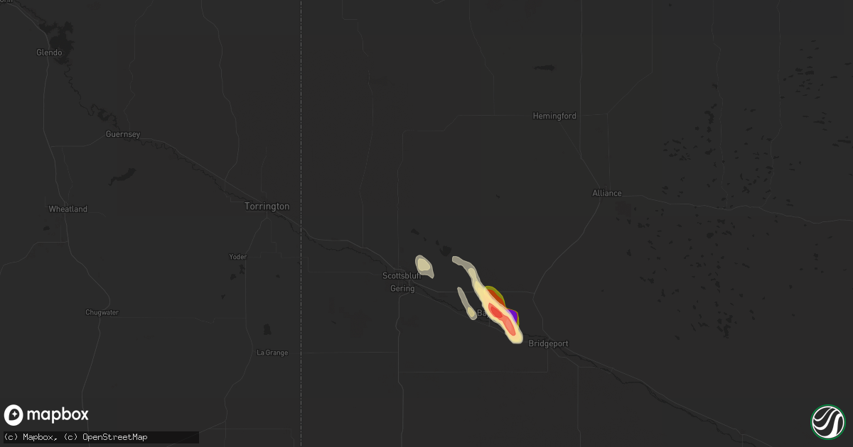 Hail map in Scottsbluff, NE on July 20, 2024