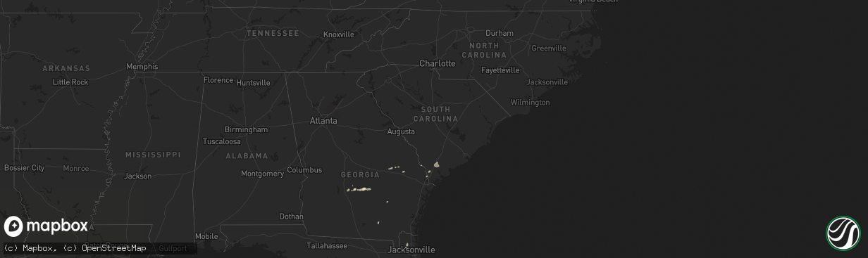 Hail map in South Carolina on July 20, 2024