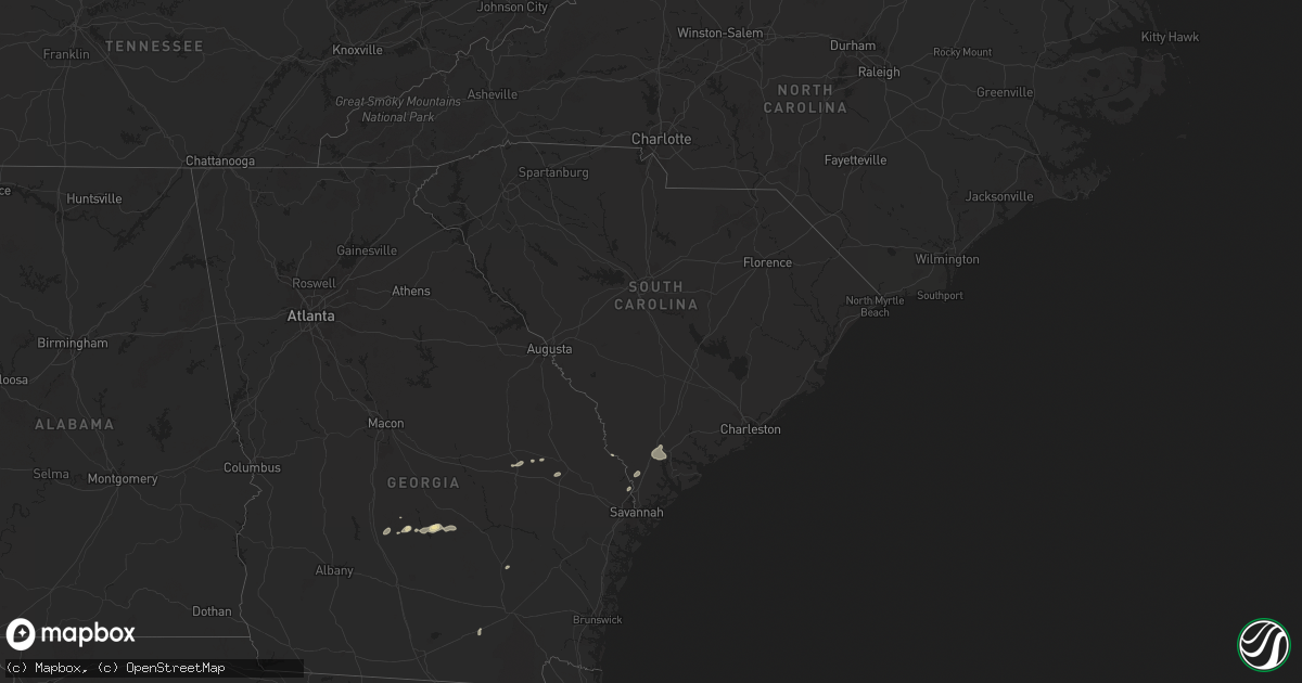 Hail map in South Carolina on July 20, 2024