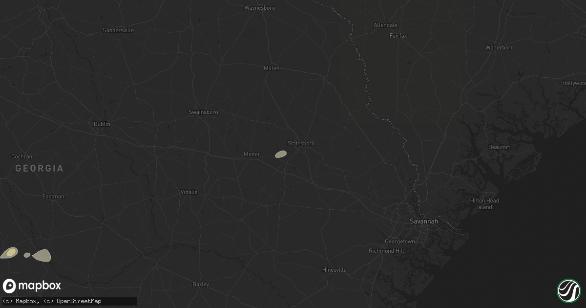 Hail map in Statesboro, GA on July 20, 2024