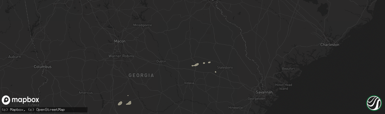 Hail map in Swainsboro, GA on July 20, 2024