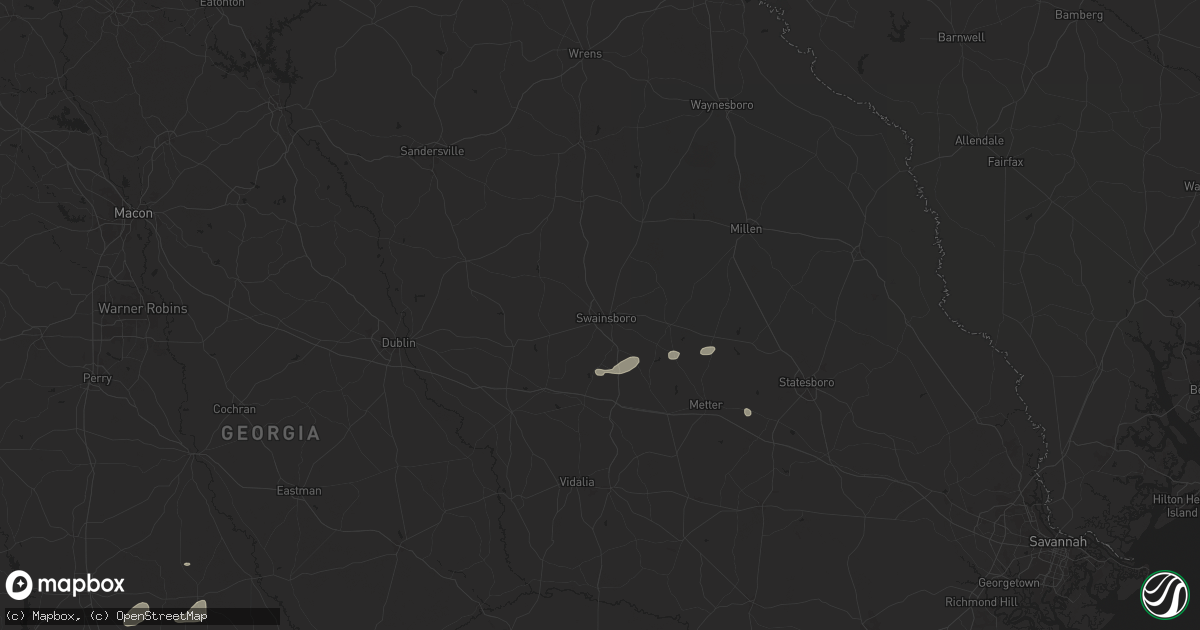 Hail map in Swainsboro, GA on July 20, 2024