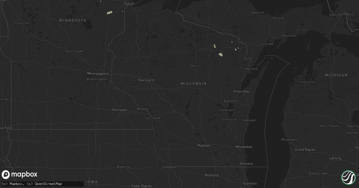 Hail map in Wisconsin on July 20, 2024