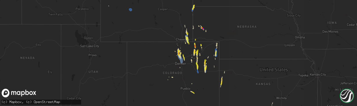 Hail map on July 20, 2024