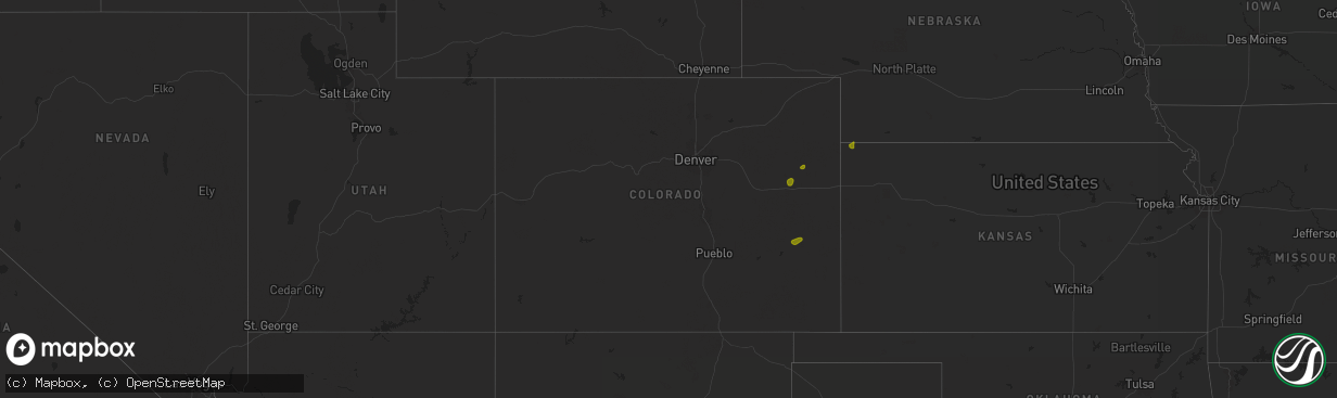 Hail map in Colorado on July 20, 2025