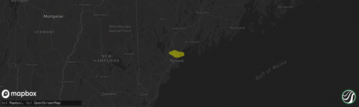 Hail map in Cumberland Foreside, ME on July 20, 2025