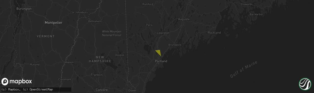 Hail map in Gray, ME on July 20, 2025
