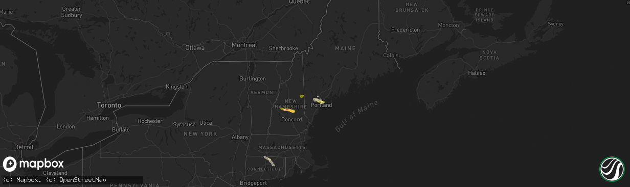 Hail map in Maine on July 20, 2025