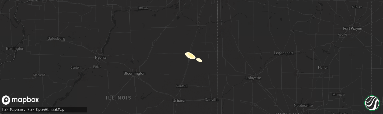 Hail map in Onarga, IL on July 20, 2025
