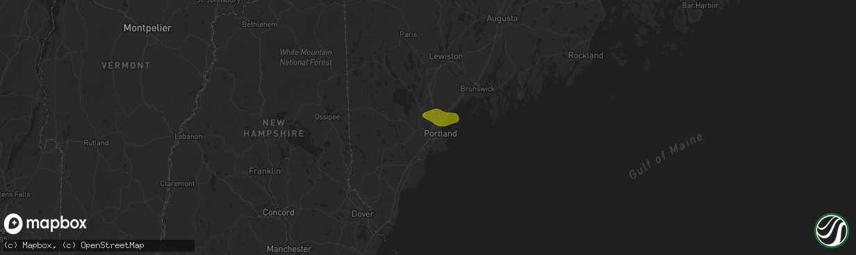 Hail map in Westbrook, ME on July 20, 2025