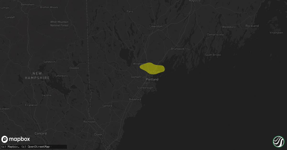 Hail map in Westbrook, ME on July 20, 2025