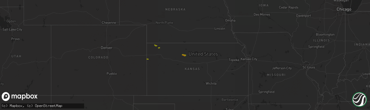 Hail map on July 20, 2025