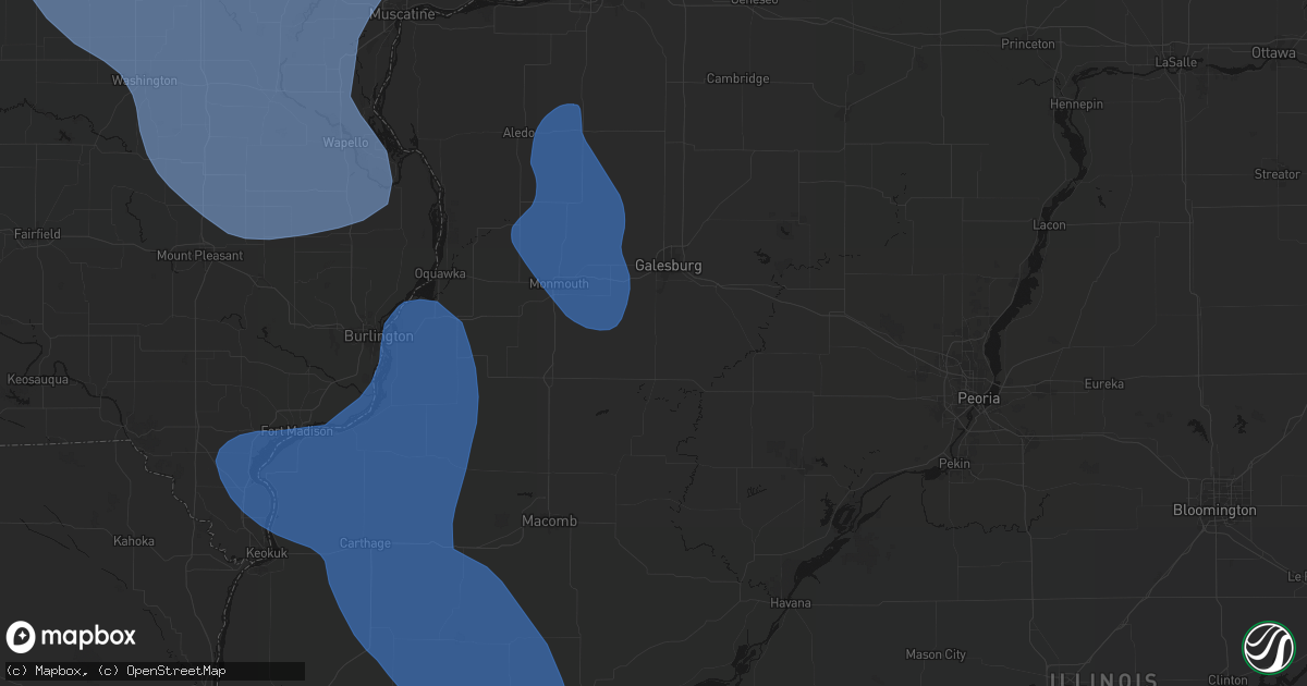 Hail map in Abingdon, IL on July 20, 2026