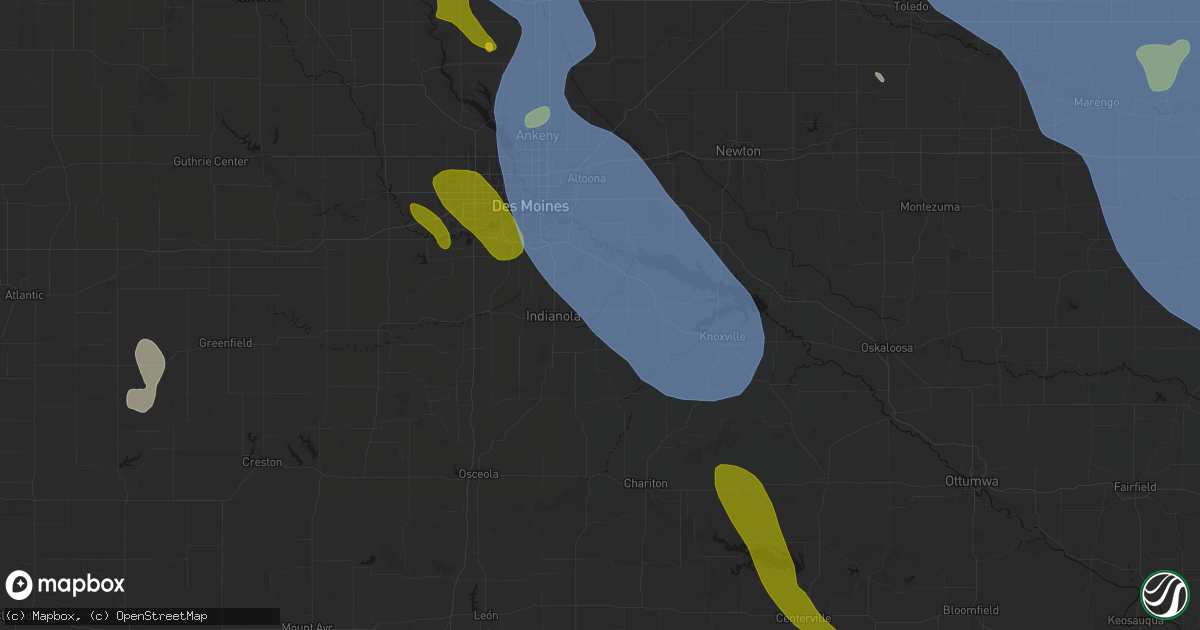 Hail map in Ackworth, IA on July 20, 2026