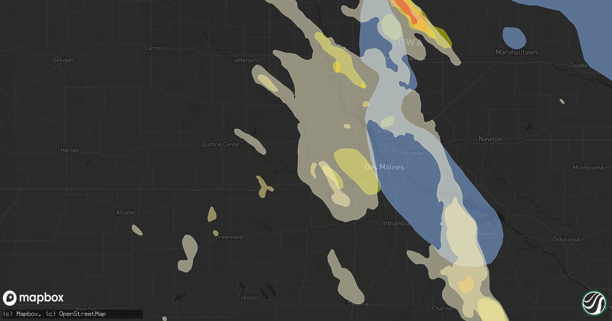 Hail map in Adel, IA on July 20, 2026