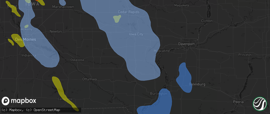 Hail map in Ainsworth, IA on July 20, 2026