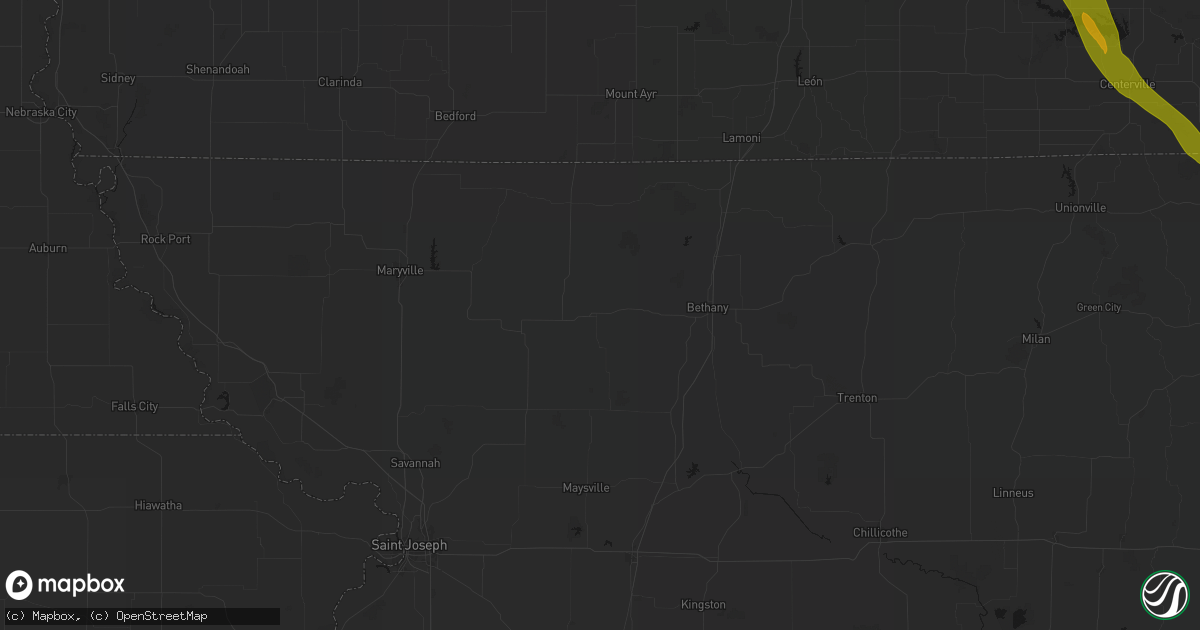 Hail map in Albany, MO on July 20, 2026