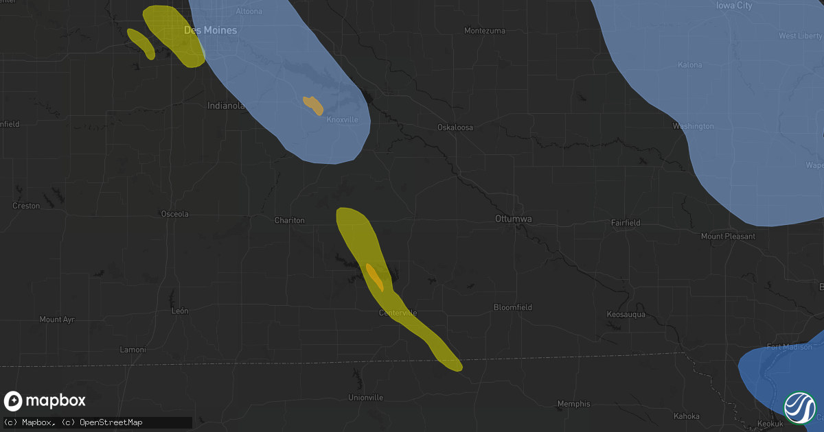 Hail map in Albia, IA on July 20, 2026