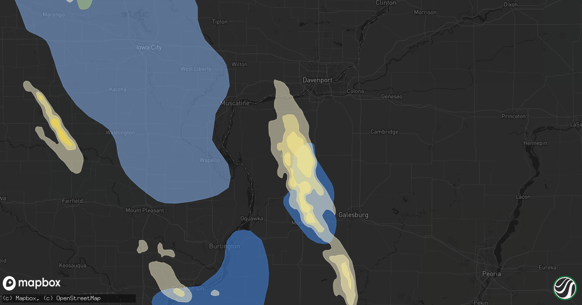 Hail map in Aledo, IL on July 20, 2026