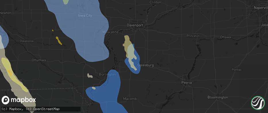 Hail map in Alexis, IL on July 20, 2026