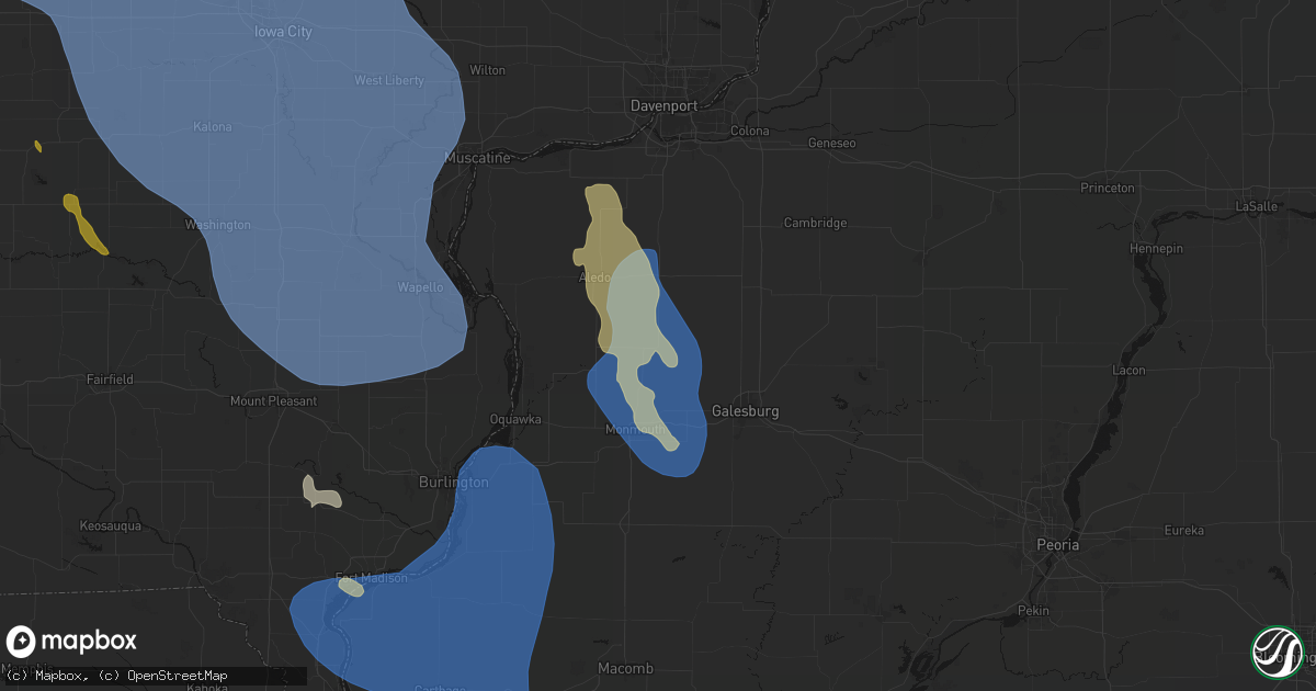 Hail map in Alexis, IL on July 20, 2026