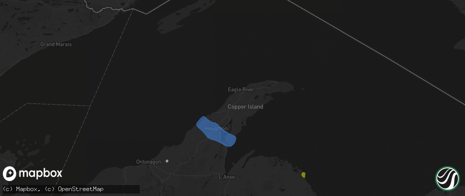 Hail map in Allouez, MI on July 20, 2026