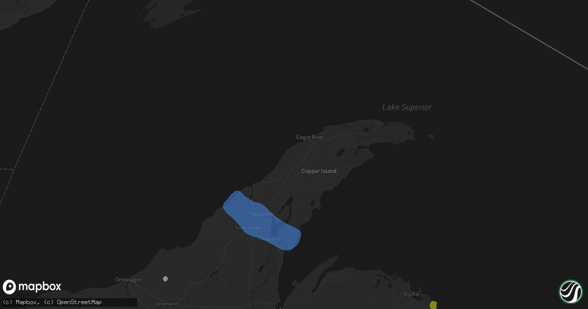 Hail map in Allouez, MI on July 20, 2026