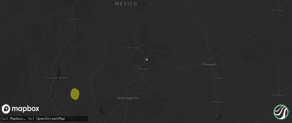 Hail map in Alto, NM on July 20, 2026