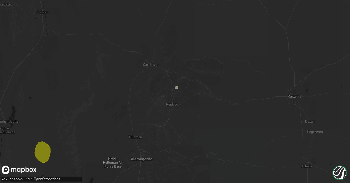 Hail map in Alto, NM on July 20, 2026
