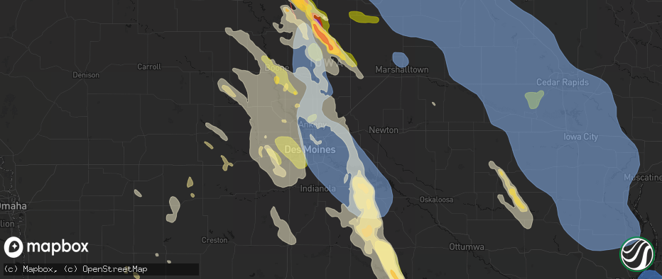 Hail map in Altoona, IA on July 20, 2026