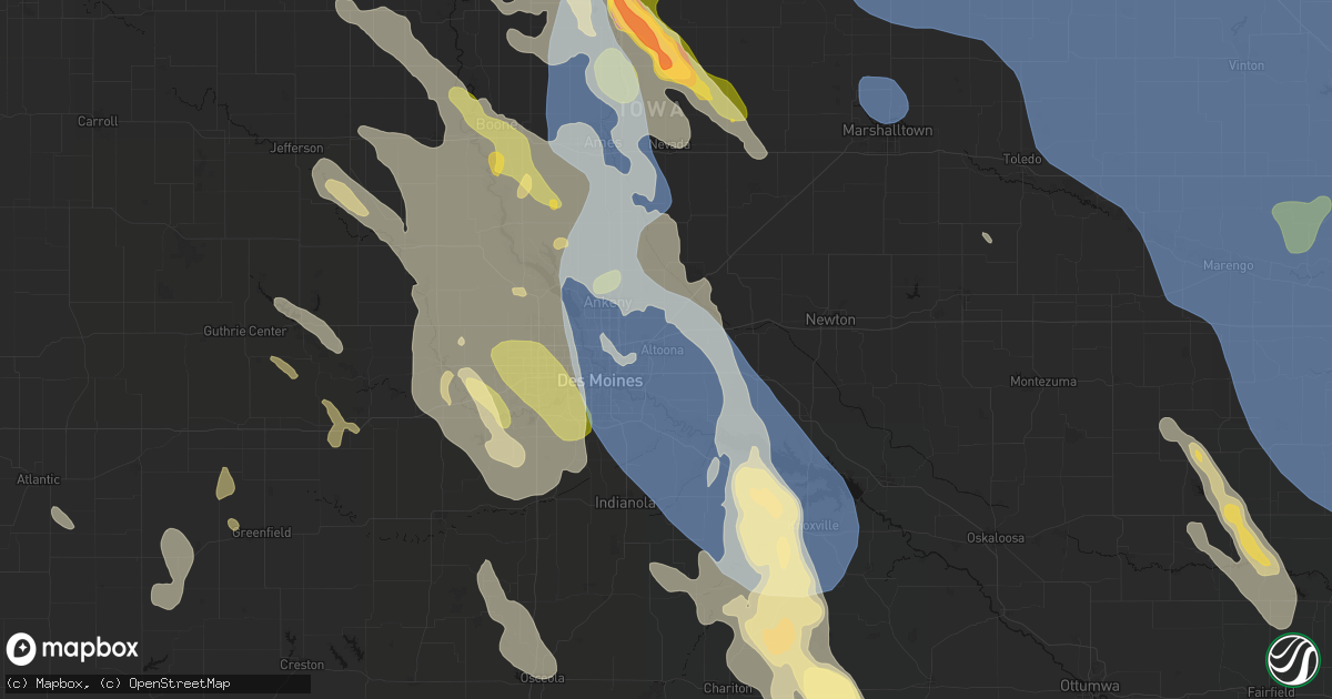 Hail map in Altoona, IA on July 20, 2026
