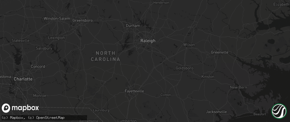 Hail map in Angier, NC on July 20, 2026
