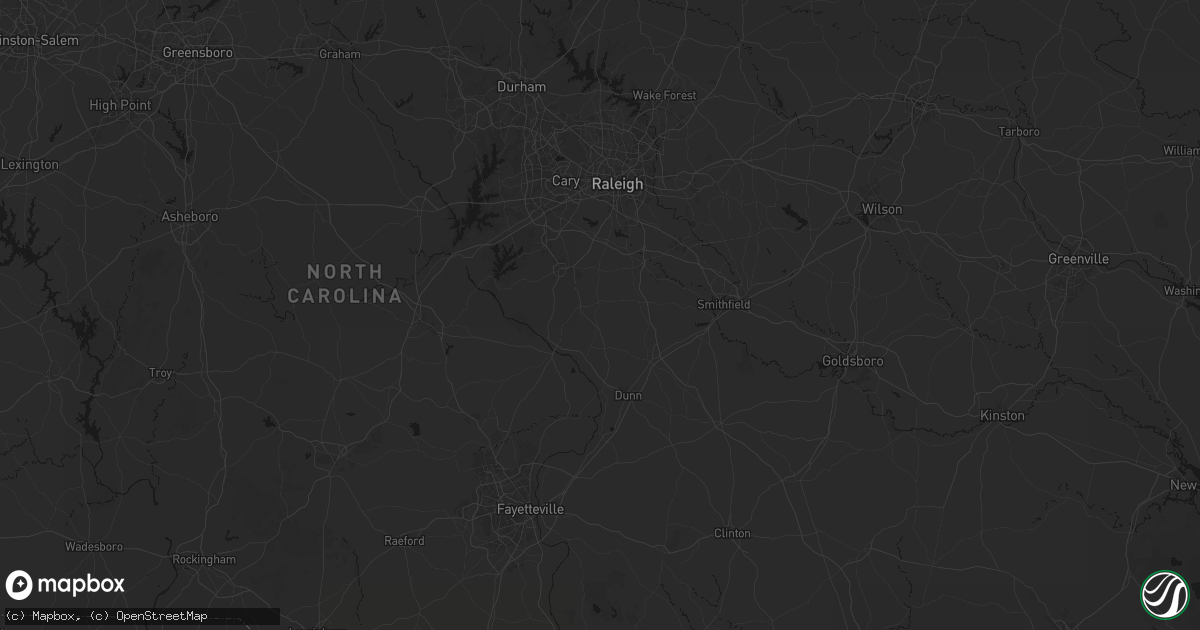 Hail map in Angier, NC on July 20, 2026
