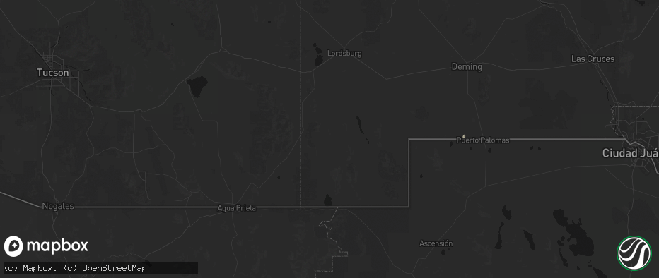 Hail map in Animas, NM on July 20, 2026