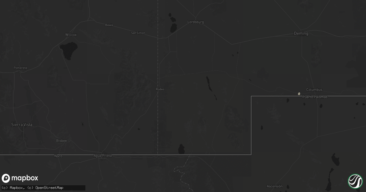 Hail map in Animas, NM on July 20, 2026