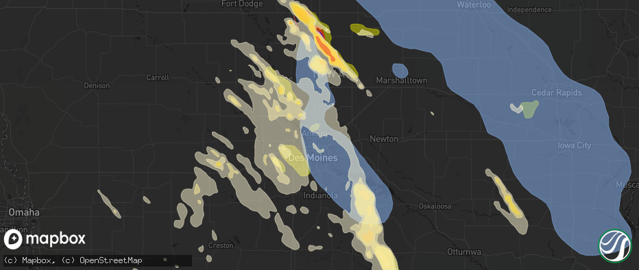 Hail map in Ankeny, IA on July 20, 2026