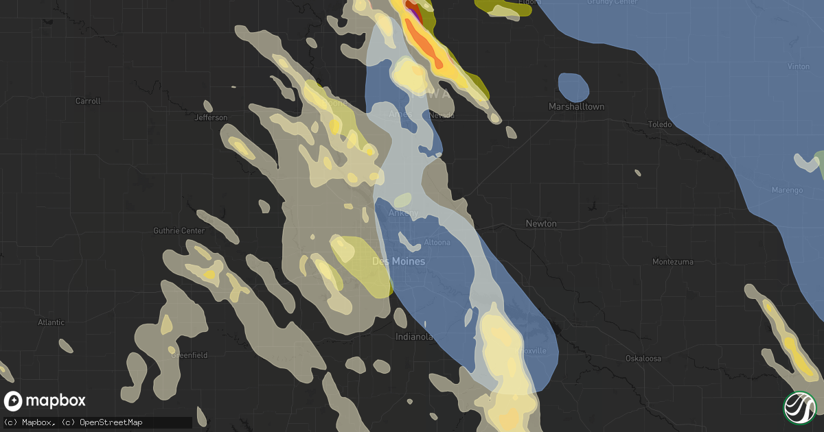 Hail map in Ankeny, IA on July 20, 2026