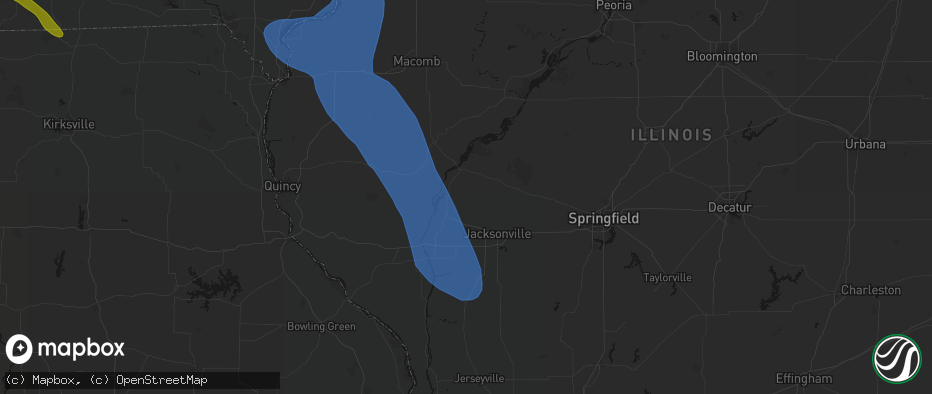 Hail map in Arenzville, IL on July 20, 2026